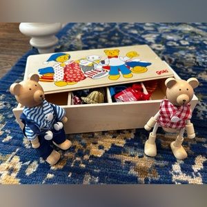 Goki Wooden Bear Doll Set